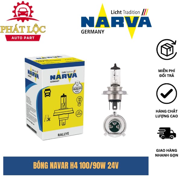 Bóng đèn Narva H4 100/90w-24V