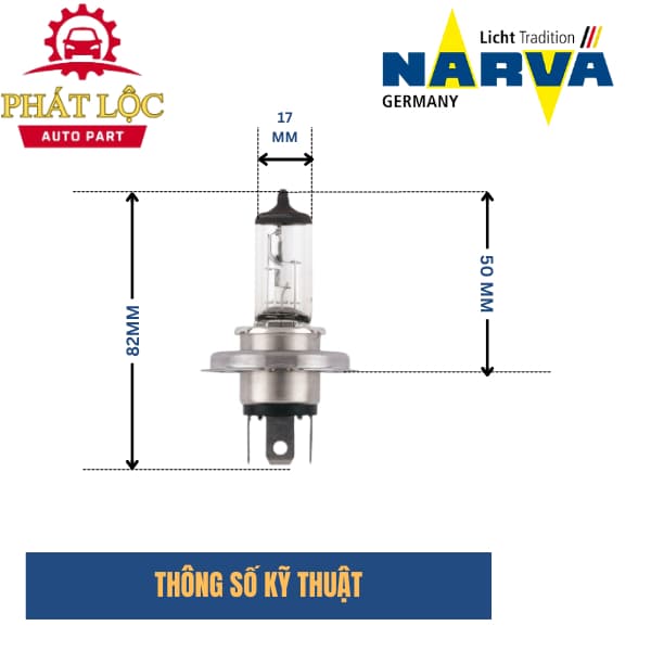 Bóng đèn Narva H4 60/55w-12V - ảnh 3