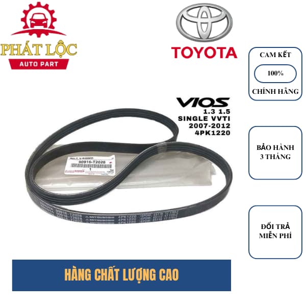 Dây curoa chính hãng Toyota cho xe Vios 2008-2013 ( Toyota chính hãng) - ảnh 2