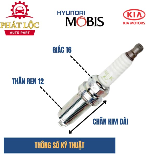 [ Giá 1 cái] Bu-gi chân kim MOBIS chính hãng dùng cho xe Santafe 06-12, Tucson... - ảnh 3