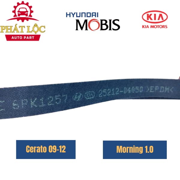 Dây curoa tổng xe  Morning 12-22 1.0 3 máy, Rio 12-15,Avante 12-15, Elantra 16..( Mobis chính hãng) - ảnh 3
