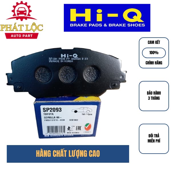 Má phanh trước Hi-Q phù hợp Altis 2008-2014, Corolla Cross 2020-2026 ( Hi-Q chính hãng) - ảnh 2