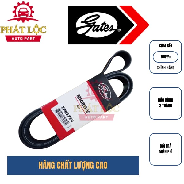 Dây curoa tổng 7PK1710 cho động cơ xe tải Kia Hyundai ( Gates xịn chính hãng) - ảnh 2