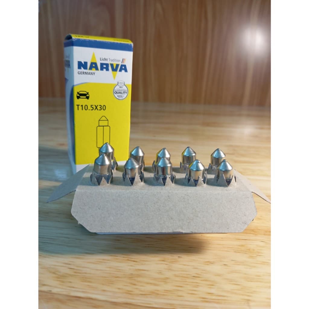 Bóng đèn trần, soi biển số, bóng cầu chì... T10.5X30 12V 10W (chính hãng NARVA ) - ảnh 4