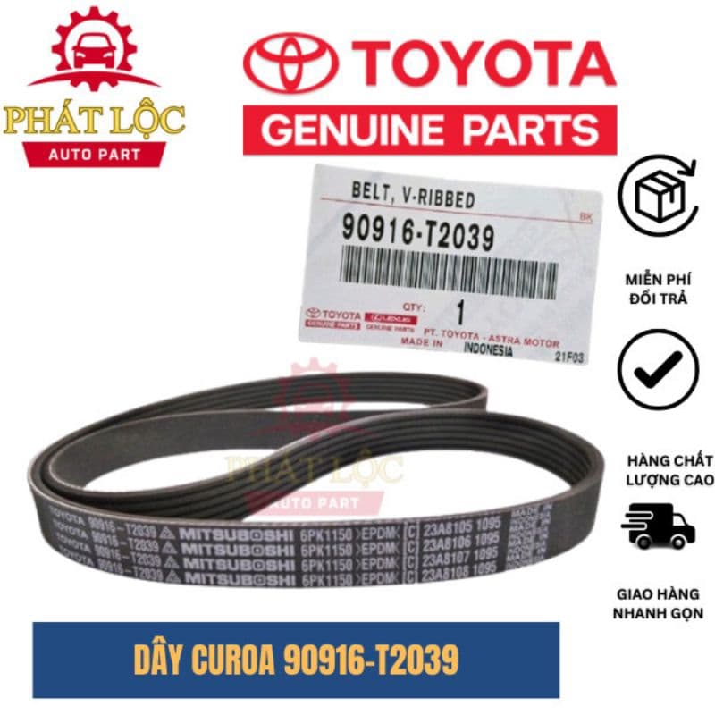 Dây curoa tổng Vios 2017-2022 ( Toyota chính hãng)