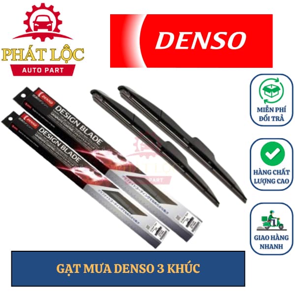 [ Giá 1 chiếc] Gạt mưa Denso 3 khúc sản xuất tại Nhật Bản ( 100% Denso chính hãng)