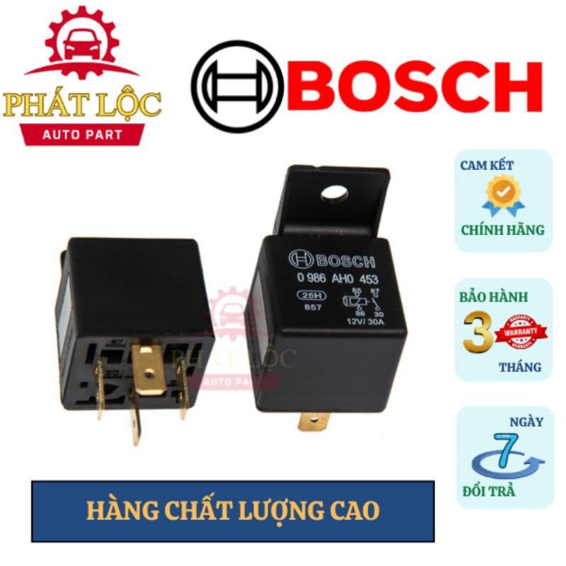 Rơ le Bosch 4 chân - 5 chân 12V 30A/20A - ảnh 2