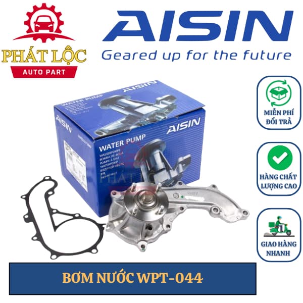 Bơm nước làm mát động cơ Aisin phù hợp với Innova, Fortuner, Hiace 2.7 05-22, Prado 03-17 ( Aisin chính hãng)