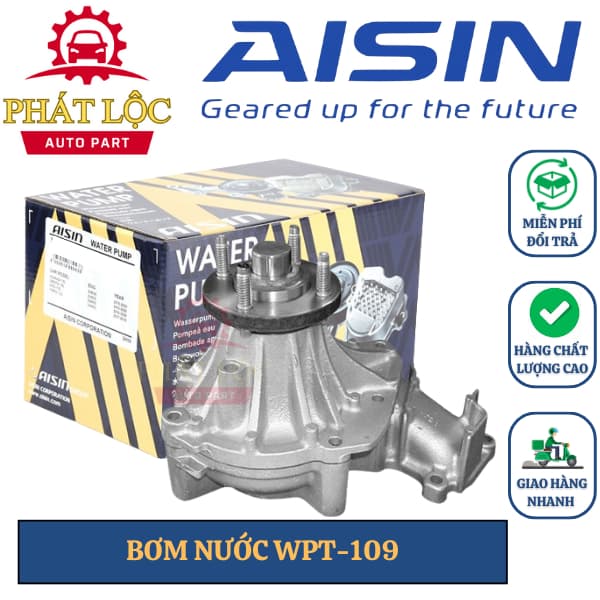 Bơm nước làm mát động cơ máy dầu Aisin phù hợp với Fortuner 2004-2016, máy dầu Hilux 2004-2016 ( Aisin chính hãng)