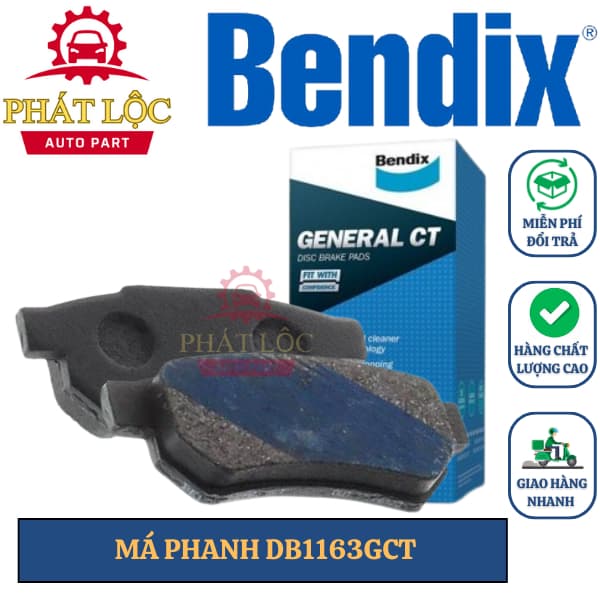 Má phanh sau Bendix phù hợp Honda City 1.5 2009-2023 ( Bendix chính hãng)