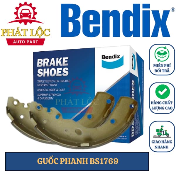 Guốc phanh sau Bendix phù hợp Ranger 2.2 3.2 2013-2022, BT-50 2013-2021 ( Bendix chính hãng)