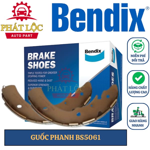 Guốc phanh sau Bendix phù hợp D-max 2007-2019, Triton 2020-2022, Pajero Sport 2008-2014 ( Bendix chính hãng)