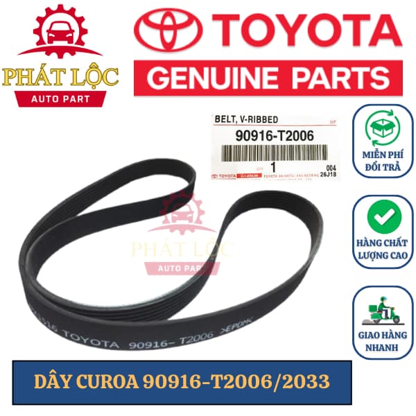Dây curoa tổng Fortuner máy dầu 2004-2022 ( Toyota chính hãng 100%)