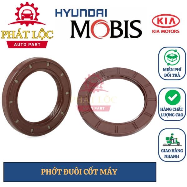 Phớt đuôi cốt máy, trục cơ Grand I10, Morning, Accent, Cerato, Elantra, Tucson, Kona...( Mobis chính hãng)