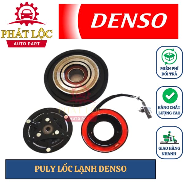 Puly lốc lạnh, côn từ Denso phù hợp xe Vios ( Denso chính hãng)