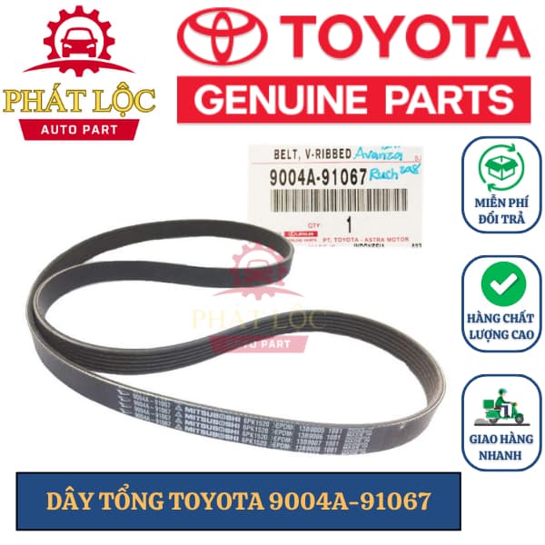 Dây curoa  tổng Rush, Avanza 2015-2020 ( Toyota chính hãng)