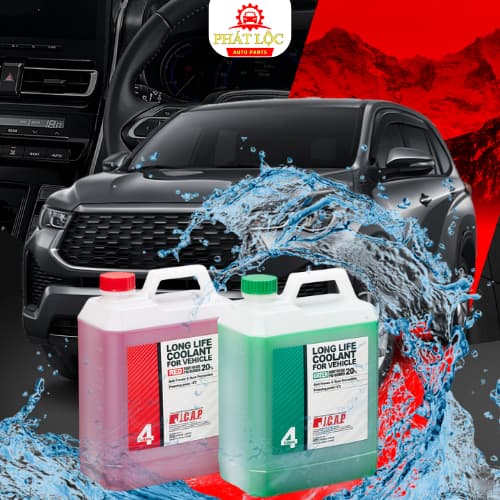 Nước làm mát động cơ JCAP từ Nhật Bản 2 màu xanh đỏ can 4L