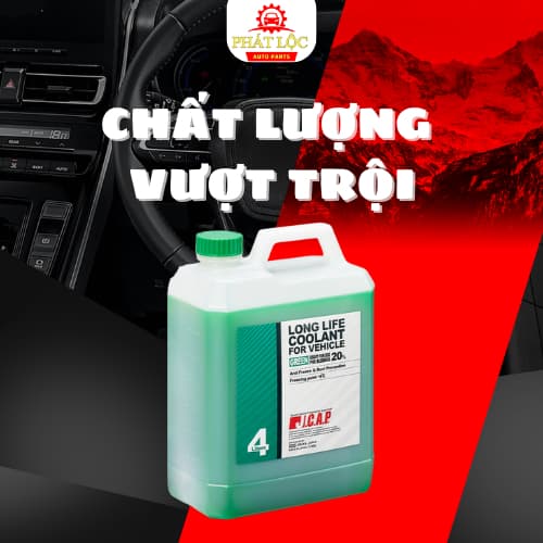 Nước làm mát động cơ JCAP từ Nhật Bản 2 màu xanh đỏ can 4L - ảnh 2