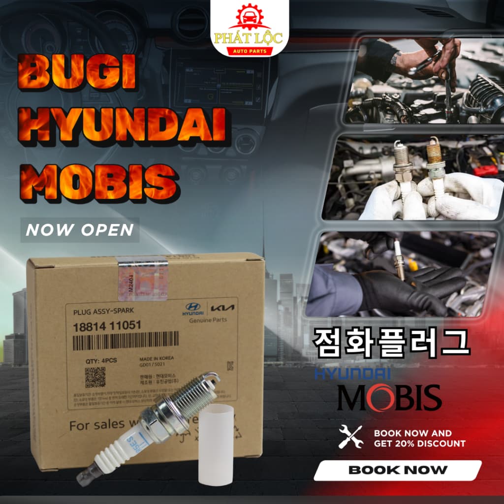 Bộ Bugi Hyundai Getz, Click, Verna , Kia Morning , Rio, Caren 2.0,... ( Mobis chính hãng)