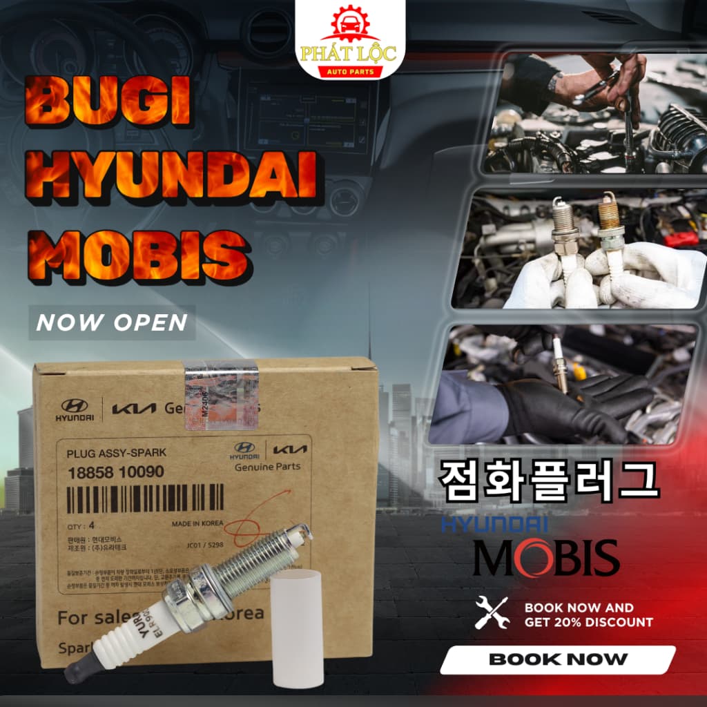 Bộ Bugi thường 4 cái cho xe I10, Morning, Accent, Rio, Avante, Elantra, K3, Cerato...( Mobis chính hãng)