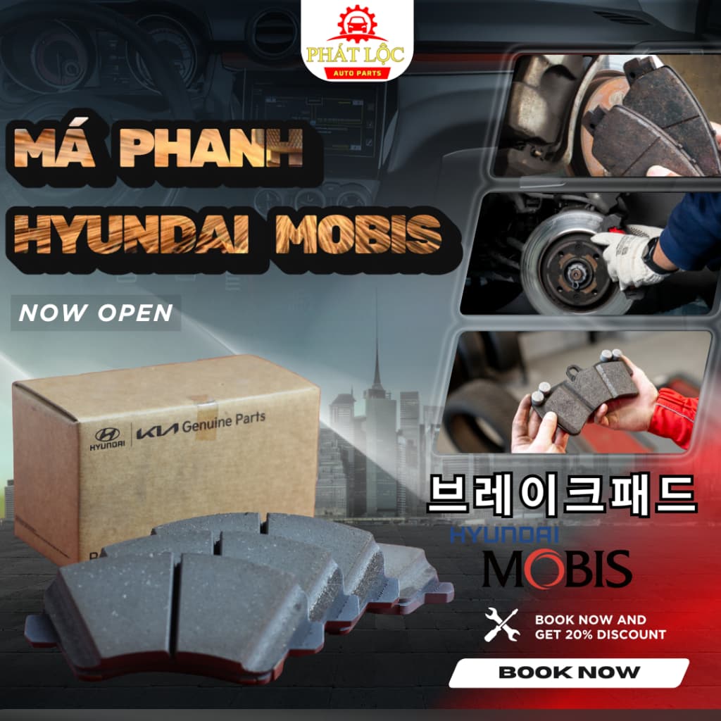 Má phanh trước Cerato 2016-2018, Accent , K3, Rondo...( Mobis chính hãng)