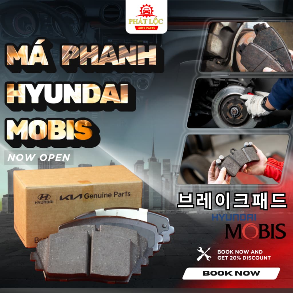 Má phanh trước Kia Morning 2012-2020 ( Mobis chính hãng)