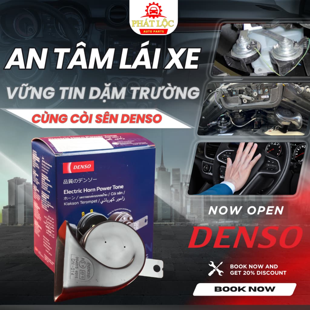 [ CHÍNH HÃNG] Còi sên Denso 12V 2 giắc chính hãng sản xuất tại Indonesia