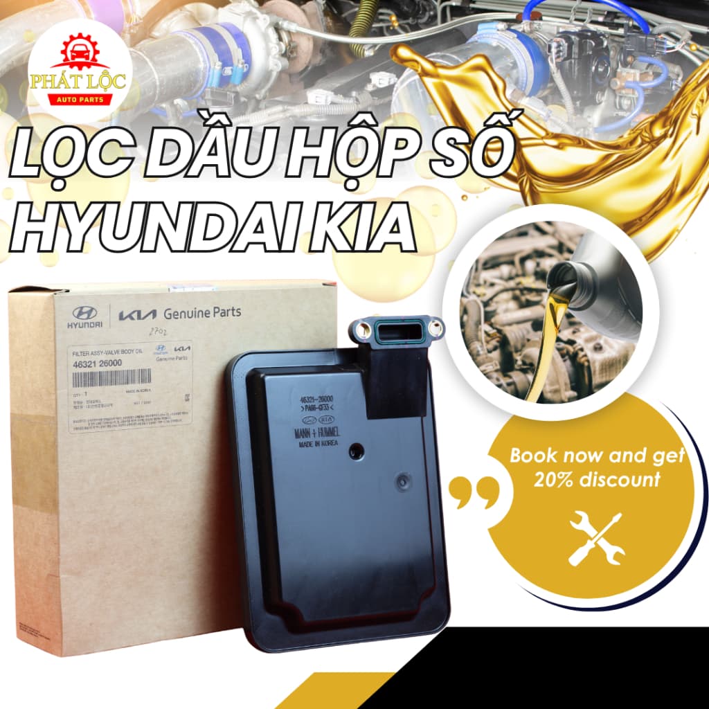 Lọc dầu hộp số tự động Santafe, Tucson, Creta, Carens...( Mobis chính hãng)