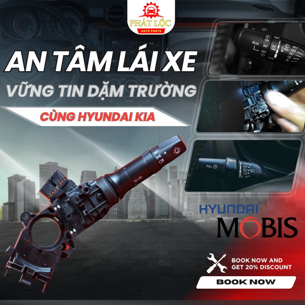 Công tắc pha cos Kia Morning, Accent 2011-2019 ( Mobis chính hãng)
