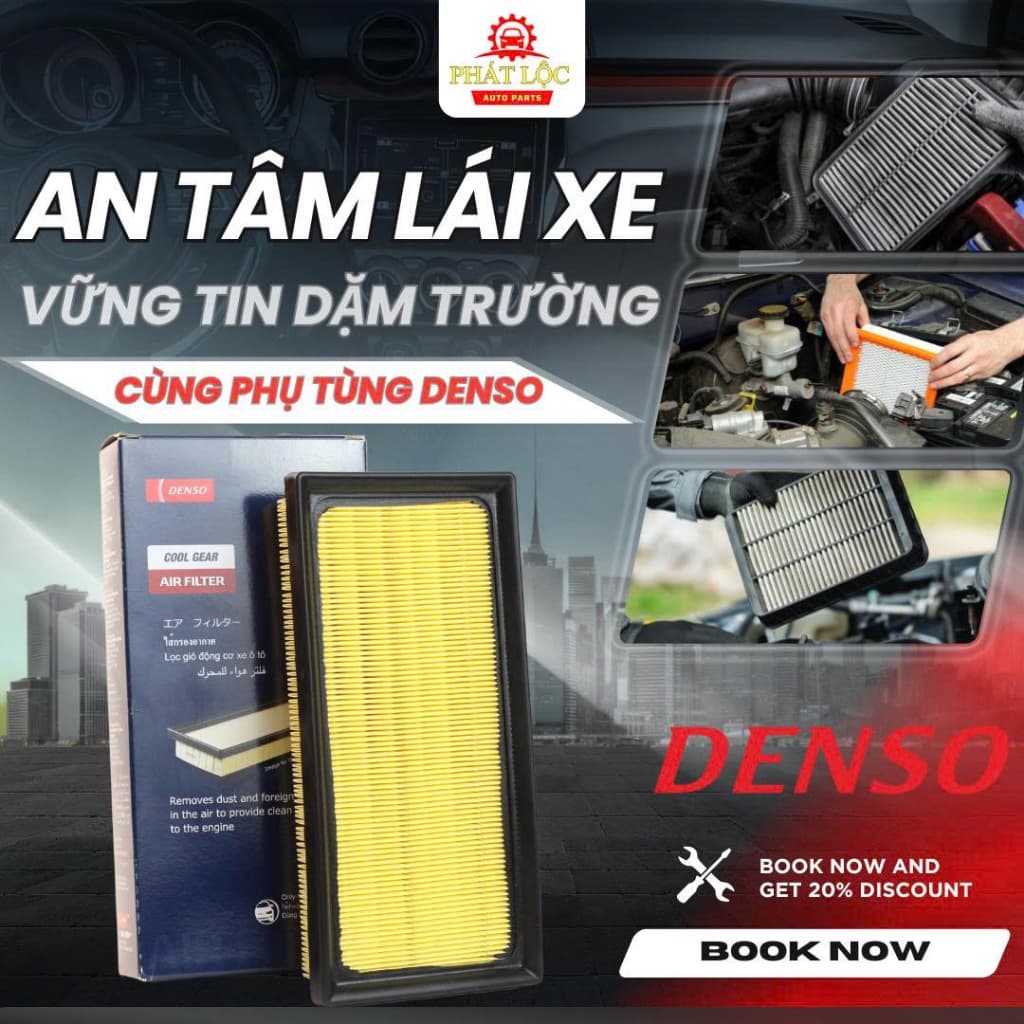 Lọc gió động cơ Denso phù hợp Vios, Rush ( Denso chính hãng)