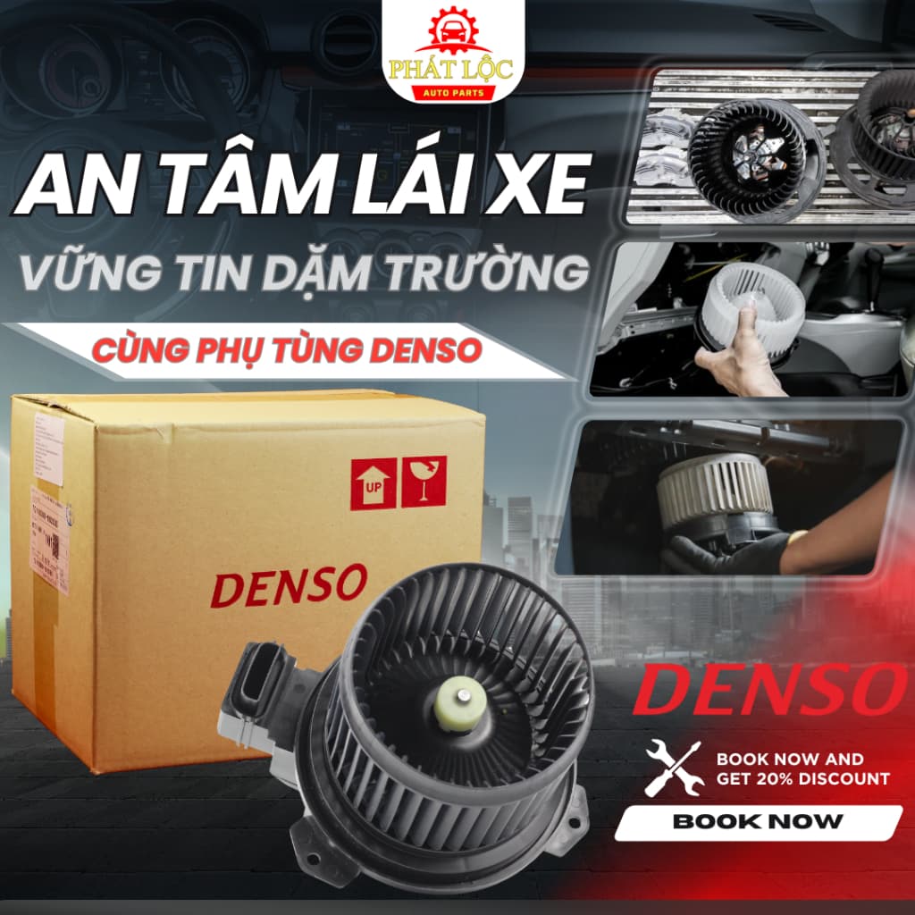Mô tơ quạt gió điều hòa Denso phù hợp Vios, Altis, Rush ( Denso chính hãng)