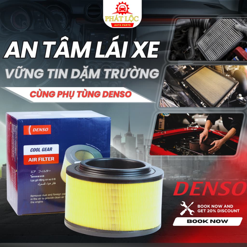 Lọc gió động cơ Denso phù hợp Ford Ranger, Mazda BT50 ( DENSO chính hãng)