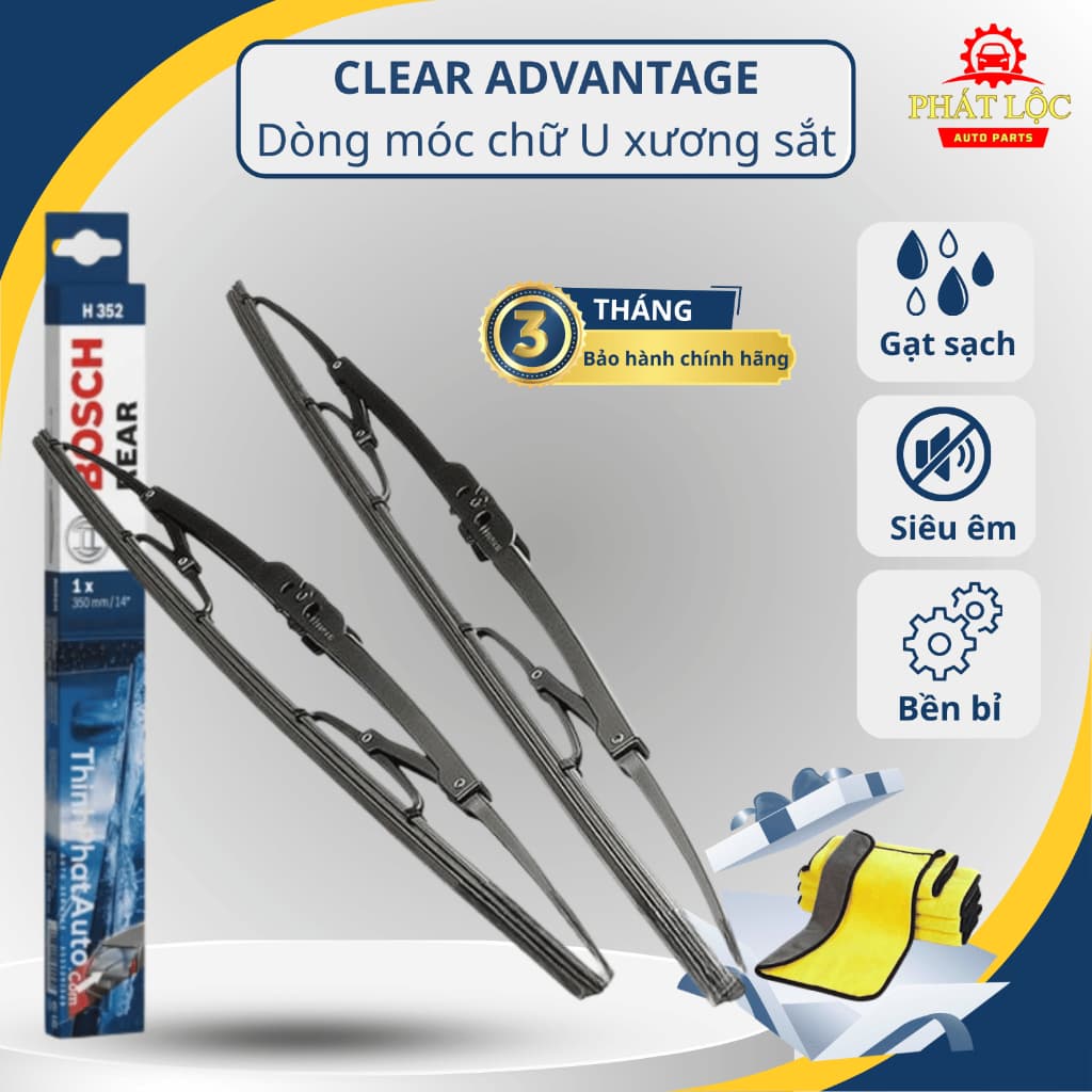 [ Giá 1 chiếc] Gạt mưa xe ô tô Bosch Advantage xương sắt ( Chính hãng 100%, có mã QR kiểm tra)