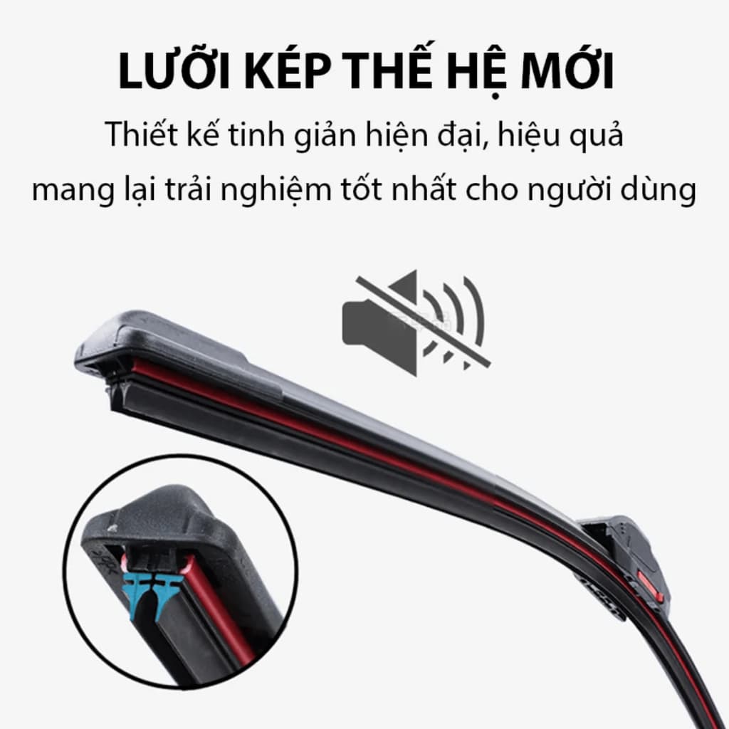 [ Giá 1 chiếc] Gạt Mưa Ô Tô Lưỡi Kép Silicon Cao Cấp  VTS K9 Gạt Sạch Kính Lái Nhanh - ảnh 6