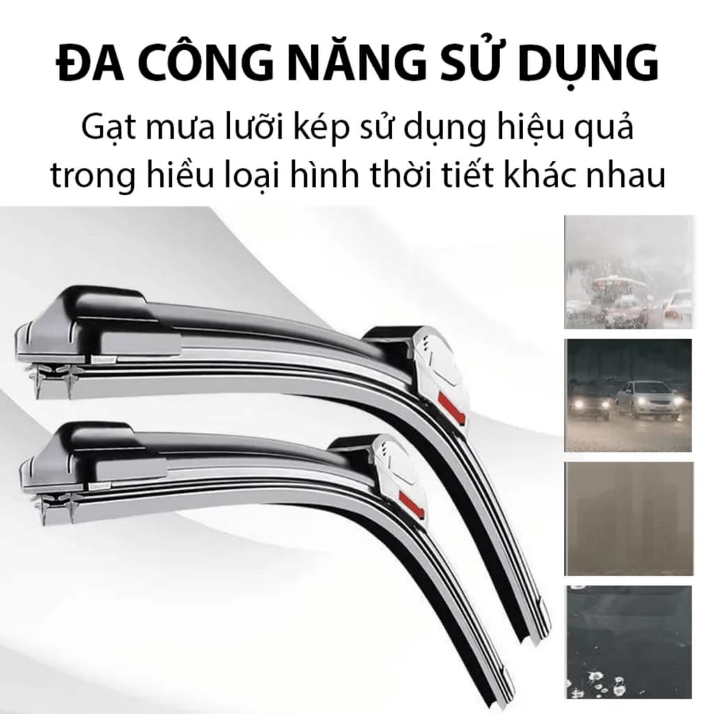 [ Giá 1 chiếc] Gạt Mưa Ô Tô Lưỡi Kép Silicon Cao Cấp  VTS K9 Gạt Sạch Kính Lái Nhanh - ảnh 7