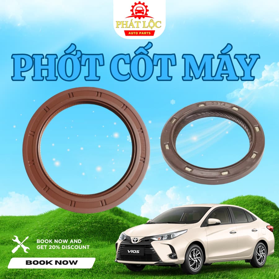 Phớt đầu đuôi cốt máy Vios 2014-2024 ( Toyota chính hãng)