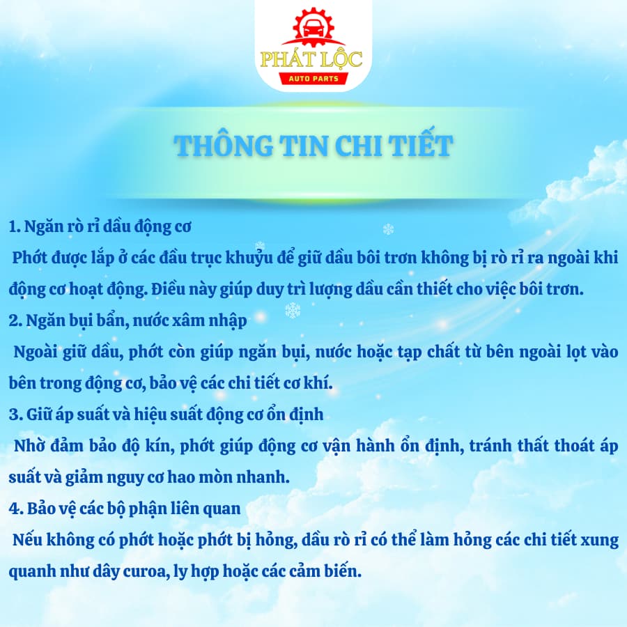 Phớt đầu đuôi cốt máy Vios 2014-2024 ( Toyota chính hãng) - ảnh 4