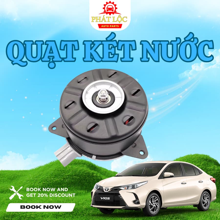 Mô tơ quạt két nước Vios 2014-2024 ( Toyota chính hãng)