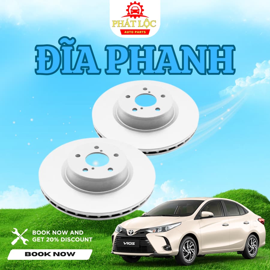 Đĩa phanh Vios 2014-2024 ( Toyota chính hãng)