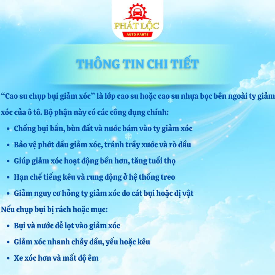 Cao su chụp bụi giảm xóc Vios 2014-2024 ( Thương hiệu OEM) - ảnh 4