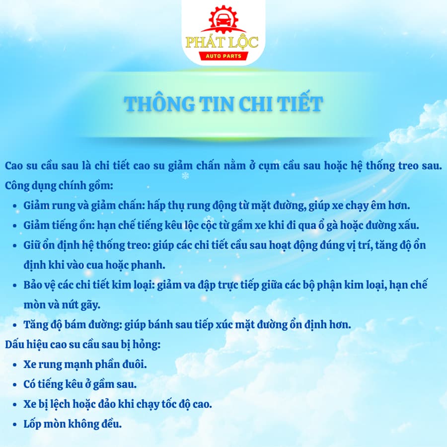 Cao su cầu sau Vios 2014-2024 ( Thương hiệu OEM ) - ảnh 4