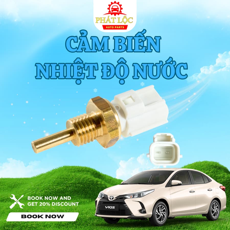 Cảm biến nhiệt độ nước làm mát Vios 2014-2024 ( Toyota chính hãng)