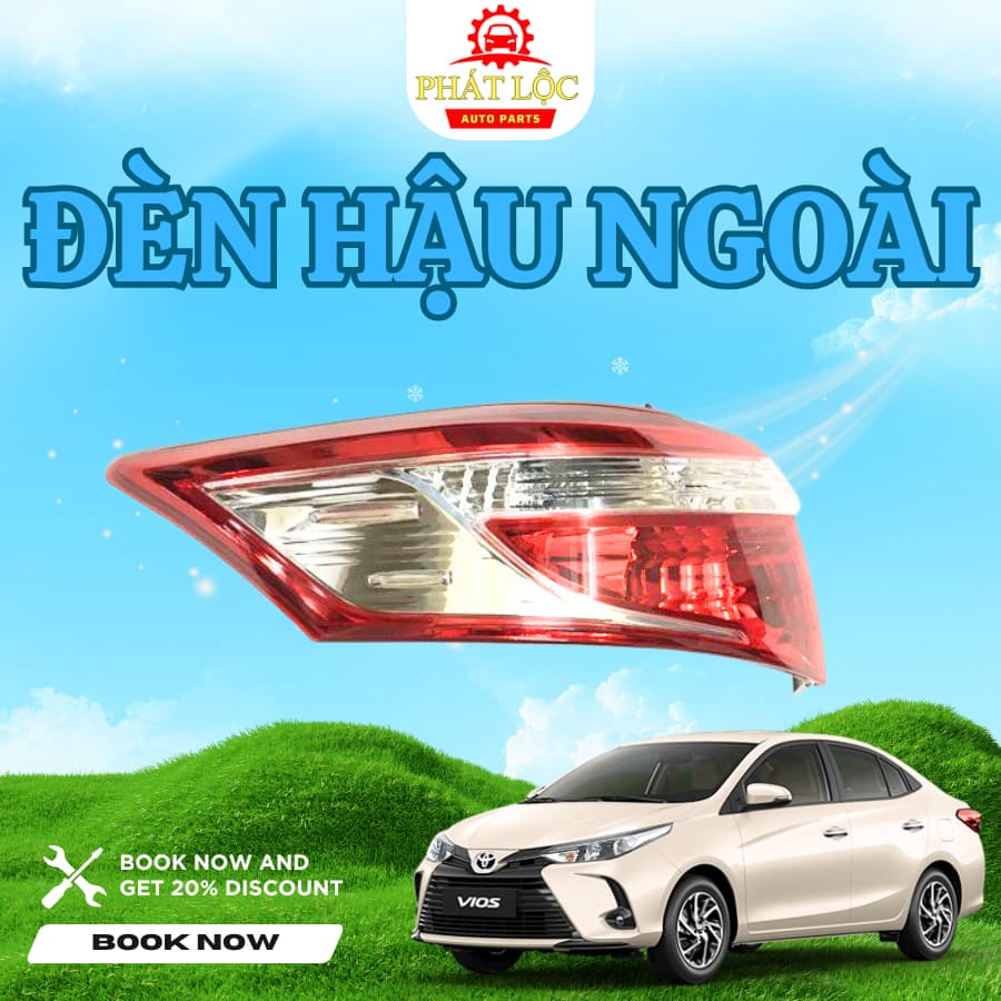 Đèn hậu miếng ngoài Vios 2018-2023 ( Toyota chính hãng)