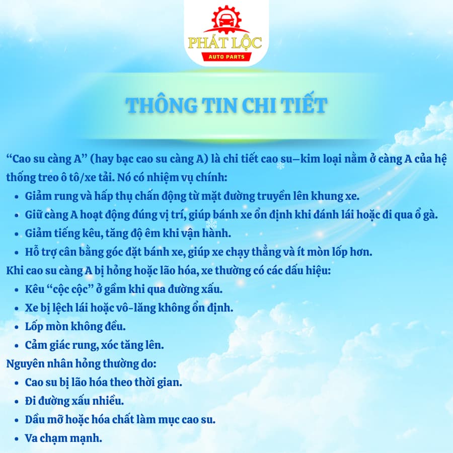 Cao su càng A to, cao su càng A bé Vios 2008-2024 ( Thương hiệu OEM, Aftermarket) - ảnh 4