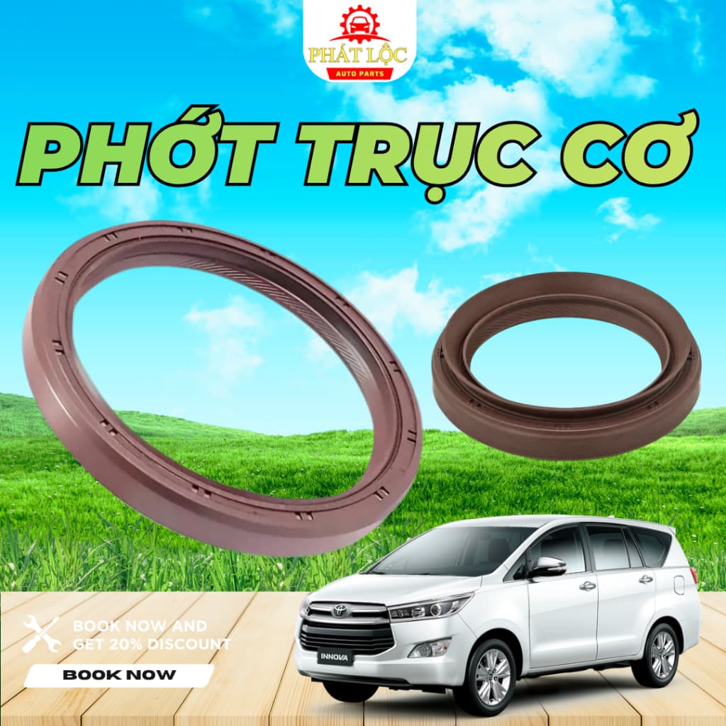 Phớt đầu cốt máy, phớt đuôi cốt máy, phớt trục cơ Innova ( Toyota chính hãng)