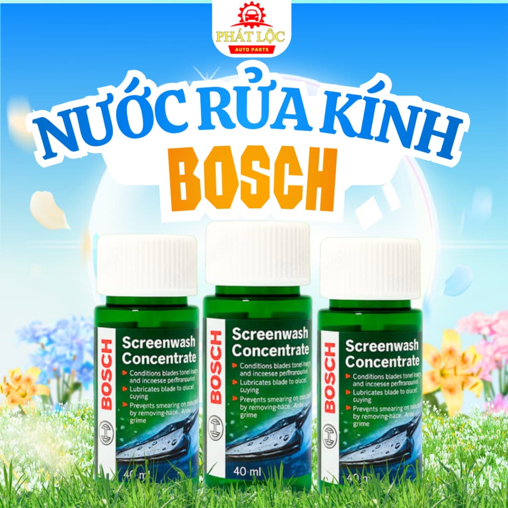 Nước rửa kính cao cấp đậm đặc BOSCH chai 40ml pha cùng 4L nước ( Bosch chính hãng)