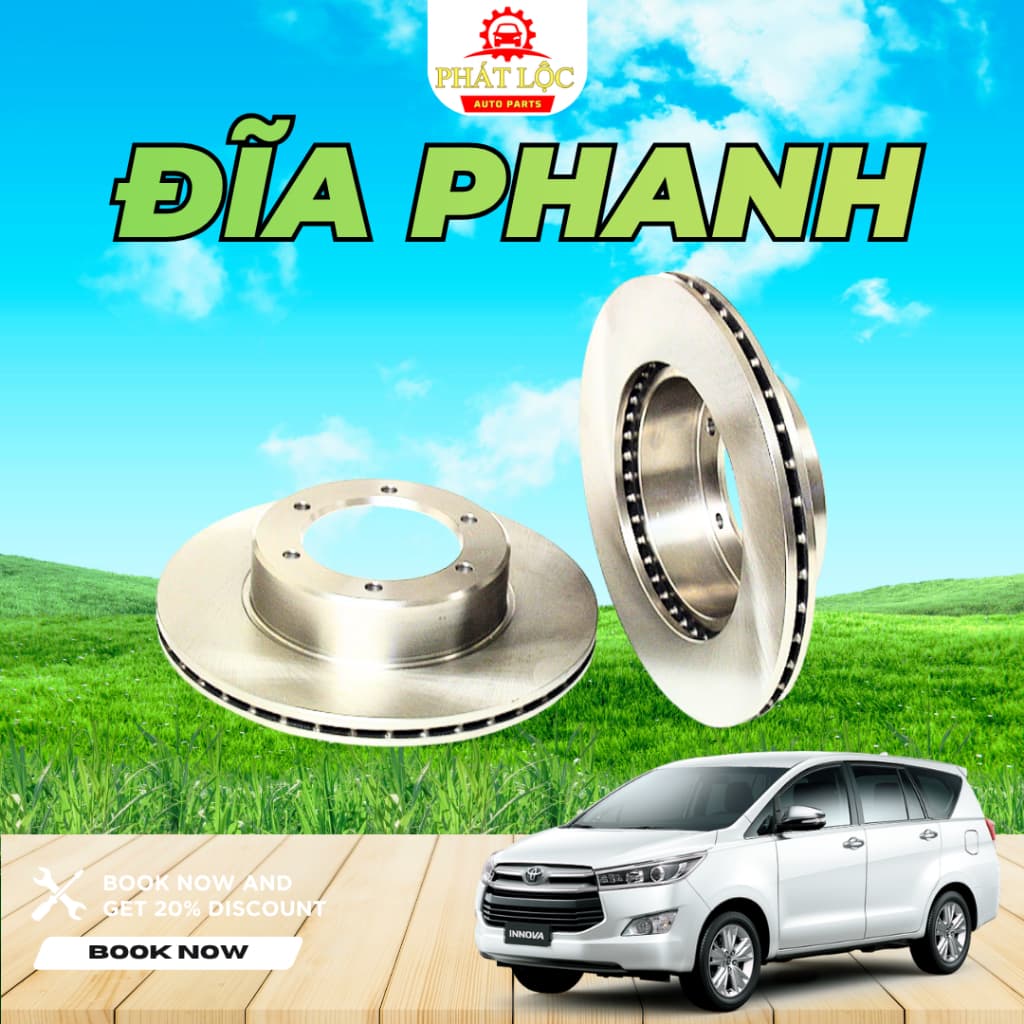 Đĩa phanh trước Innova 2004-2022 ( Toyota chính hãng)