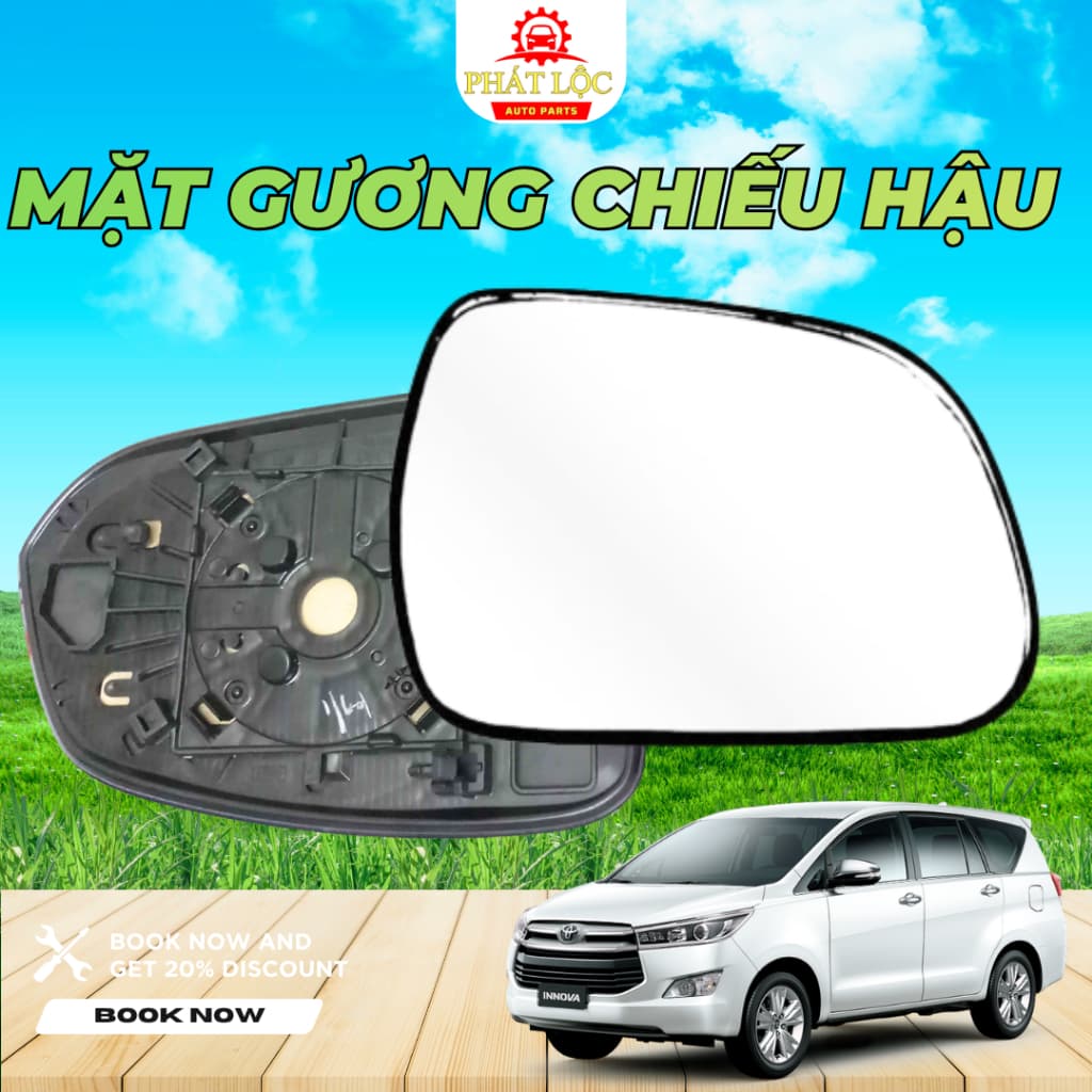 Mặt gương chiếu hậu Innova 2004-2022 ( Toyota chính hãng)