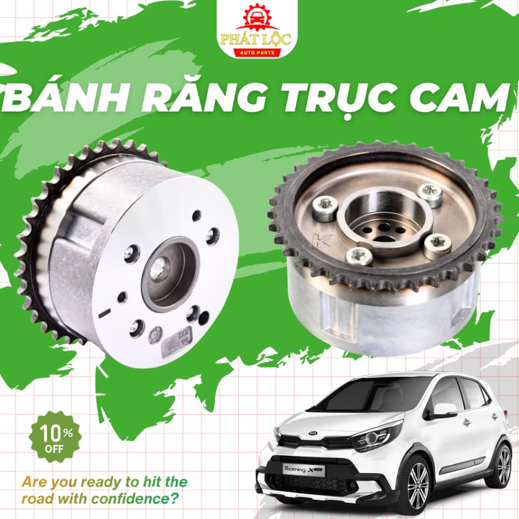 Bánh răng trục cam hút, bánh răng trục cam xả Kia Morning 2012-2020 ( Hyundai Kia chính hãng- có hóa đơn VAT)