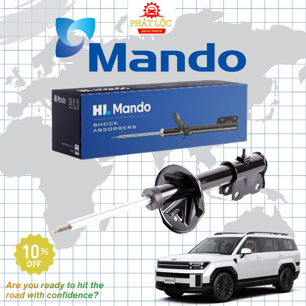 [ Giá 1 đôi] Giảm xóc trước, sau, Phuộc trước, sau thương hiệu Mando phù hợp với Hyundai Santa Fe